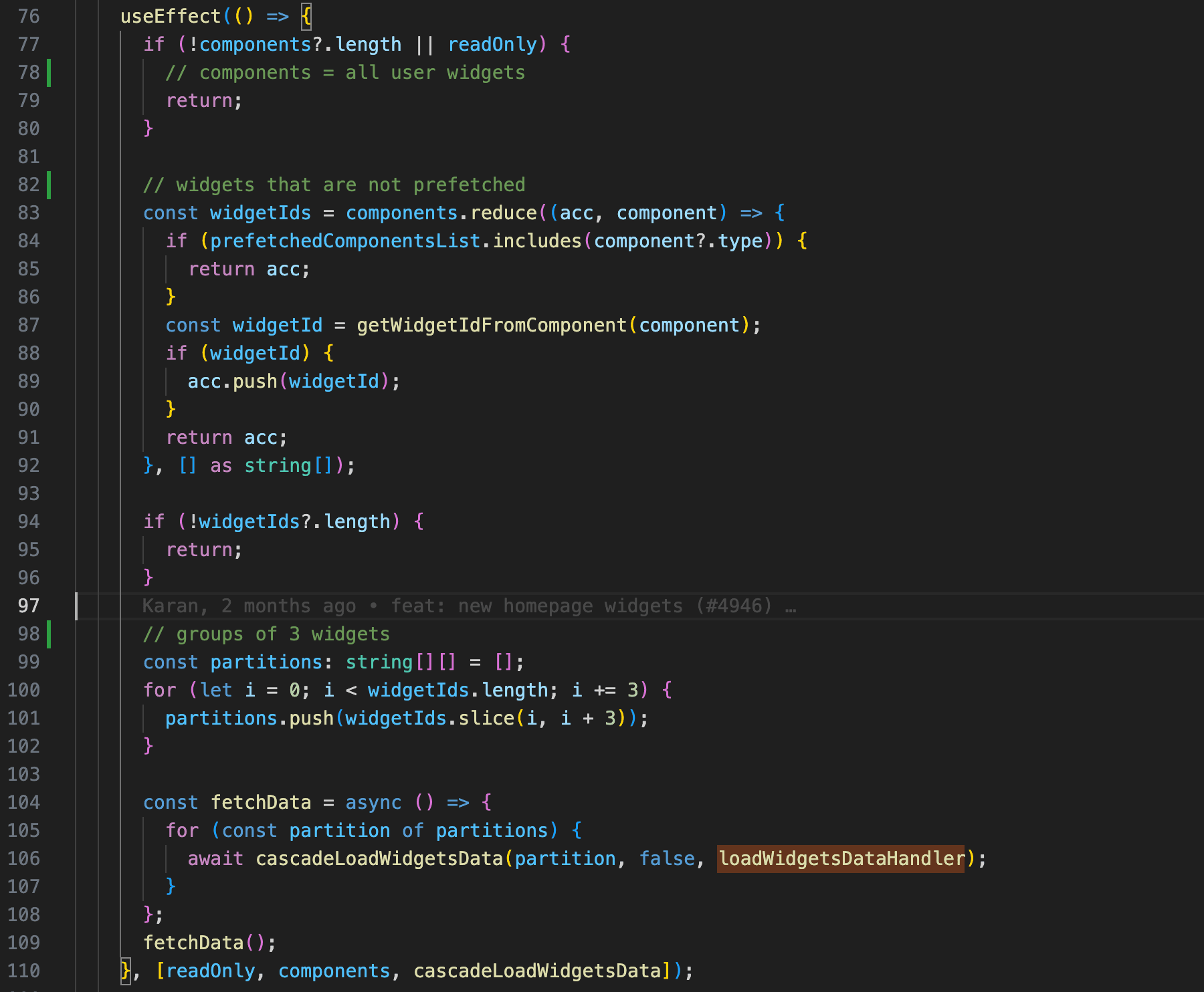 sneak peek of the code